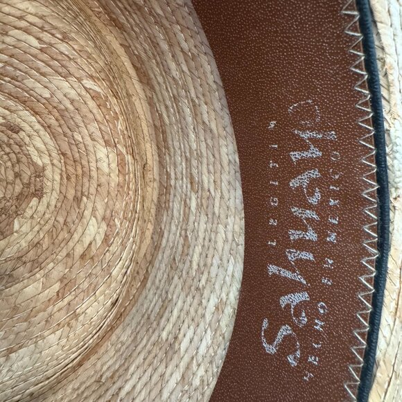 Mexican Palm-Leaf Cowboy Hat, Straw, Leather Band Size 54 (US 6 3/4) - Picture 2 of 9